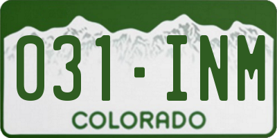 CO license plate 031INM
