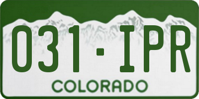 CO license plate 031IPR