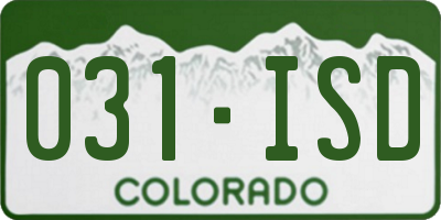 CO license plate 031ISD