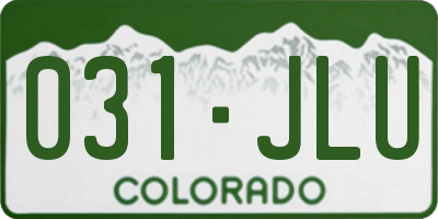 CO license plate 031JLU