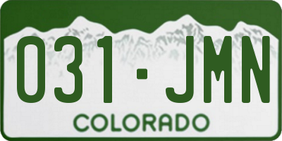 CO license plate 031JMN