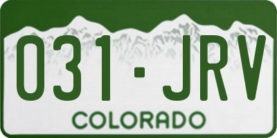 CO license plate 031JRV