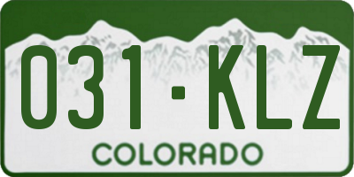 CO license plate 031KLZ
