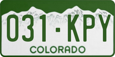 CO license plate 031KPY