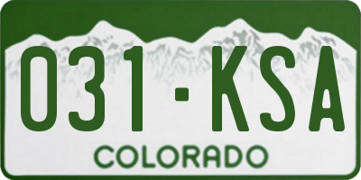 CO license plate 031KSA