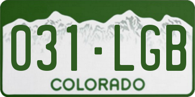 CO license plate 031LGB