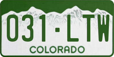 CO license plate 031LTW