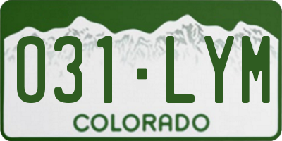 CO license plate 031LYM