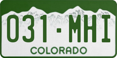 CO license plate 031MHI
