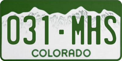 CO license plate 031MHS