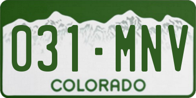 CO license plate 031MNV