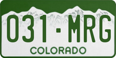 CO license plate 031MRG