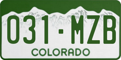 CO license plate 031MZB