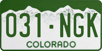 CO license plate 031NGK