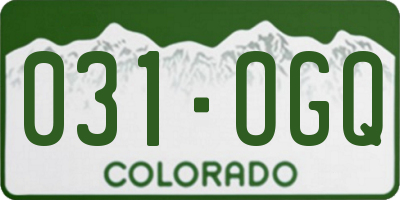 CO license plate 031OGQ
