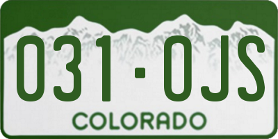 CO license plate 031OJS