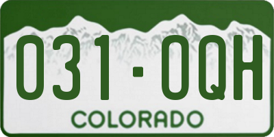 CO license plate 031OQH