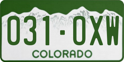 CO license plate 031OXW