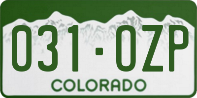 CO license plate 031OZP