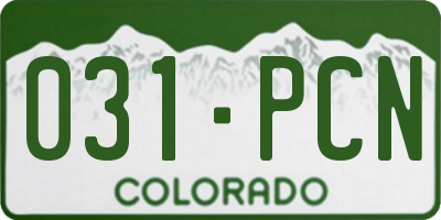 CO license plate 031PCN