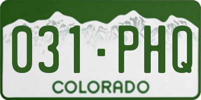 CO license plate 031PHQ