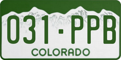 CO license plate 031PPB