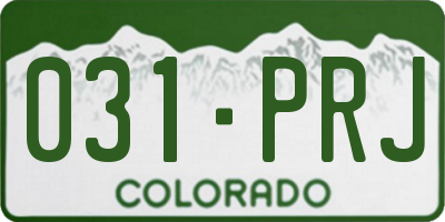 CO license plate 031PRJ