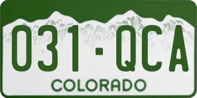CO license plate 031QCA