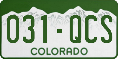 CO license plate 031QCS