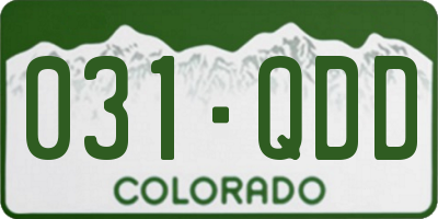 CO license plate 031QDD