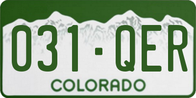 CO license plate 031QER