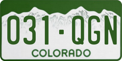 CO license plate 031QGN