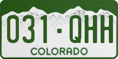 CO license plate 031QHH