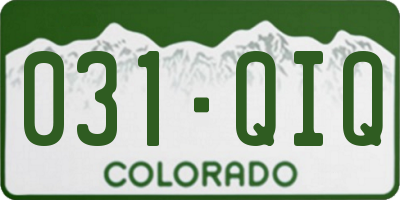 CO license plate 031QIQ