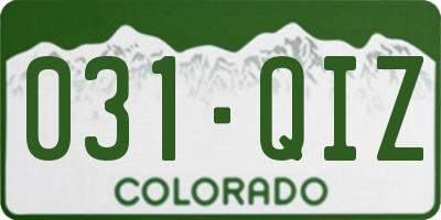 CO license plate 031QIZ