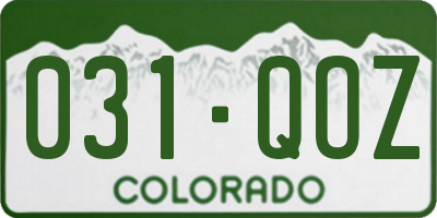 CO license plate 031QOZ