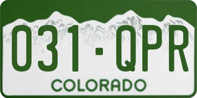 CO license plate 031QPR