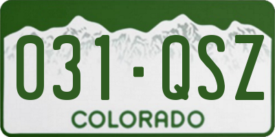 CO license plate 031QSZ