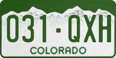 CO license plate 031QXH
