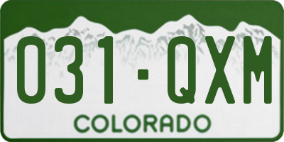 CO license plate 031QXM