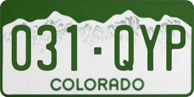 CO license plate 031QYP