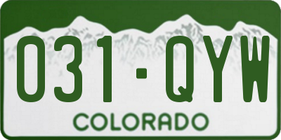 CO license plate 031QYW