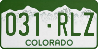 CO license plate 031RLZ