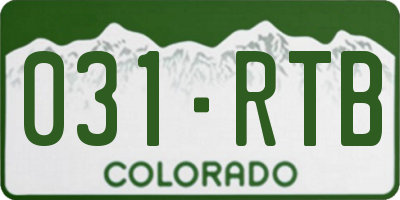 CO license plate 031RTB