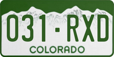 CO license plate 031RXD