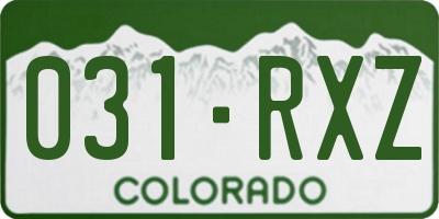 CO license plate 031RXZ