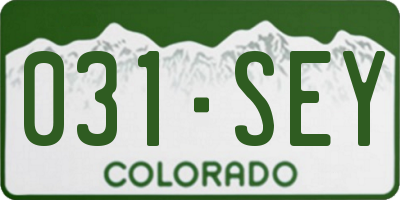 CO license plate 031SEY