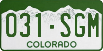 CO license plate 031SGM