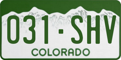 CO license plate 031SHV
