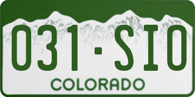 CO license plate 031SIO